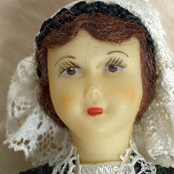 Vintage Mini 7 Inch Doll in Green Dress Religous - Picture 3 of 6